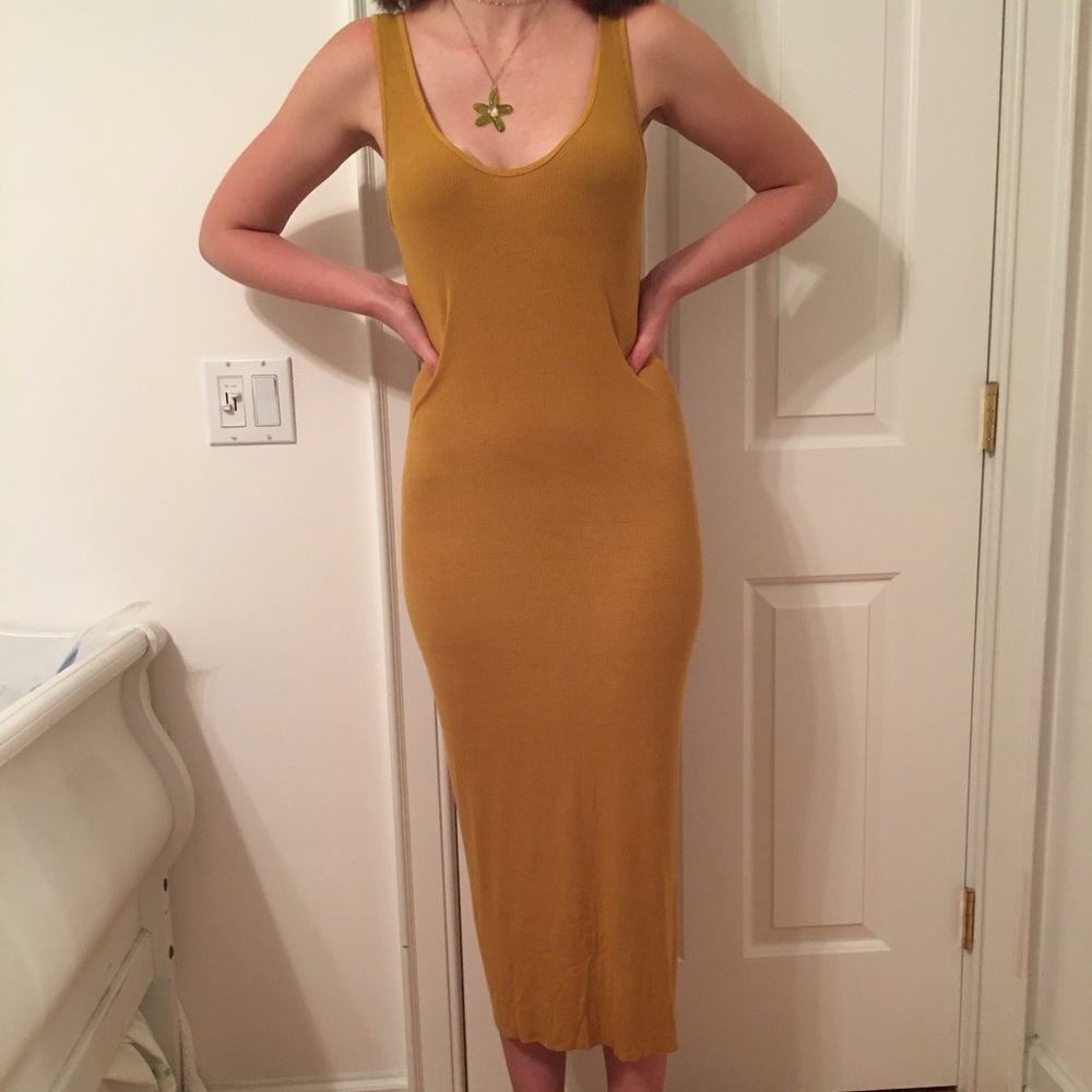 Flattering orange yellow dress